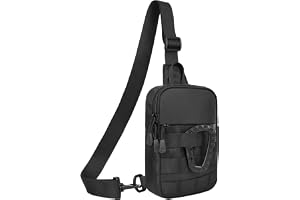 DEYACE Liten axelväska för män, taktisk inspirerad vattentät användbarhet EDC mini crossbody bröstväska för resor, arbete, sp