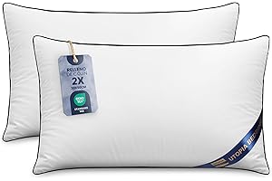 Utopia Bedding Relleno cojín Cojínes para Cama, Cojines Decorativos para sofá (2, Blanco, Unidad de 2 | 30x50 cm)