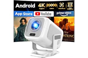 [Apps integrate & Auto Focus] AKIYO O4 Proiettore 4K con WiFi 6 Bluetooth 5.2, 1080P Nativo Proiettore Portatile Auto Keystone Rotabile 120°,per HDMI/USB/Smartphone