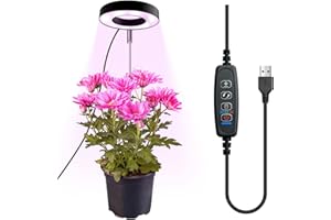 CNMTCCO pflanzenlampe,LED-Pflanzenlicht, Vollspektrum-Pflanzenlicht für Zimmerpflanzen, höhenverstellbares LED-Pflanzenwachstumslicht mit USB-Adapter, 3 Lichtmodi, 3/9/12-Stunden-Timer