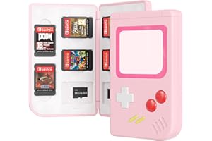 LEYUS Etui na karty do gier Nintendo Switch, 10 gniazd pudełko ochronne do przechowywania, wąskie przenośne (różowe)