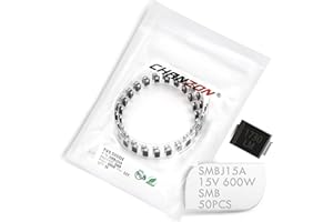 (Confezione da 50 pezzi) Chanzon Diodi SMD TVS SMBJ15A SMBJ15 600W 15V SMB (DO-214AA) Canale unidirezionale 600 Watt 15 Volt