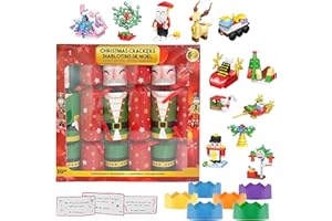 COSORO 6pcs Crackers de Navidad,Galletas Familiares Navideñas Lujosas Novedades Regalos Gorros de Fiesta Infantil Luxury Christmas Crackers para Regalo Favorito para la Mesa de la fiesta de Navidad (Set 1)
