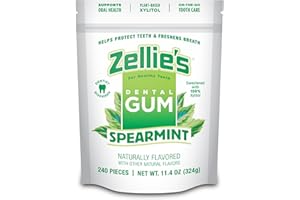 Zellies Xylitol Sugar Free Spearmint Chewing Gum | Spearmint Flavor (240 Count - Pack Of 1)