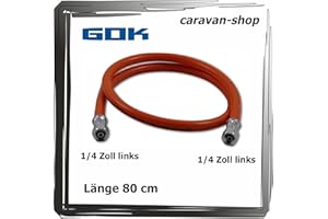 GENERISCH GOK Gasschlauch 2 x 1/4 Zoll links 80, 150, 300 oder 500 cm Propan Flüssiggas (GOK Gasschlauch 2 x 1/4 Zoll links 80cm)