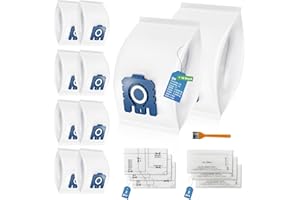 HOWEKUZE 10 Stück Staubsaugerbeutel 3D Efficiency für Miele S8340, S8360, Complete C3, Classic C1, Hyclean GN & Pure Beutel, mit 3 Motorfilter & 3 Abluftfilter Ersatz Zubehör 9917730 12421130