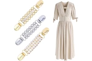 Ryoizen Elastic Vintage Sweater Clip Retro Sweater Shawl Clips Sweater Collar Clips Women Sweater Pin Shawl Brooch Clips Adjustable Glove Clips for Women Ladies Cardigan Dresses Jacket Clothes