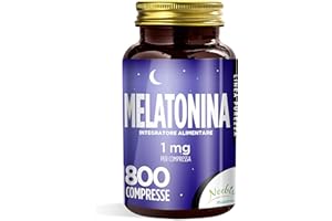 NOEBIS PHARMA Melatonina 800 Compresse - 1 Mg di Melatonina per 1 Compressa - Pura ad Alto Dosaggio - un Aiuto per il Sonno, per Dormire e Riposare Meglio