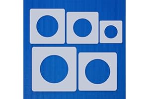 HBM-SCHABLONENSHOP Set di stencil ● 5 cerchi singoli ● 6 cm, 7 cm, 8 cm, 9 cm e 10 cm