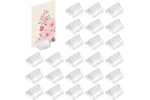 ZPSCXQ 50 Pcs Photo Holders for Tables, Menu Holders, Menu Holder, Menu Holders For Tables, Sign Holder, Table Name Holders, Clear Plastic Display Stands For Wedding Photos Memos Pictures Display
