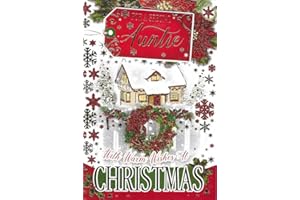 GREETINGLES Beautiful Embossed Christmas Card & Envelope 9" x 6" To Relative (Auntie)