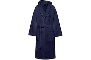 PARAMAISON Accappatoio con Cappuccio Spugna Marte, Uomo Donna, 100% Cotone Morbidissimo, 420 grammi, Casa, Piscina, Palestra, Blu Navy, 50-52 L EU