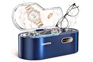 Tiptop Home Appareil de nettoyage à ultrasons pour lunettes, 450 ml, avec 4 réglages de temps 45 kHz, nettoyeur à ultrasons professionnel pour bijoux, lunettes, montres, argent, bagues, colliers, rasi