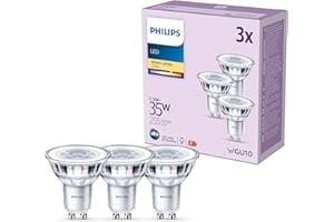 ‎PHILIPS LIGHTING Philips Classic LED GU10 Lampe, 35W, klar, warmweiß, nicht dimmbar, 3er Pack