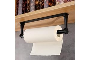 UHETLET UHETELET Portarrollos de Cocina Sin Taladro | Soporte Adhesivo para Rollos de Papel de Cocina | Porta Rrollos Papel de Aleación de Aluminio| Soporte para Rollos de Cocina para Pared o Bajo Mueble
