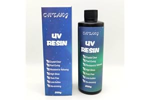 CHTAWJ 200 g di resina UV chiara e dura, kit premiscelato di resina epossidica UV chiara per la creazione di gioielli. Polimerizzazione rapida per attivazione solare