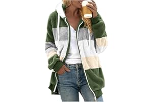 SKTIISN Fleece Mantel für Damen Sweatjacke Plüschjacke Gefüttert Weihnachten Hoodie Plüsch-Jacke Gefüttert Outdoor Einfarbig Backprint Größen Mäntel Lose Meine Bestellungen Online-Shop Sonderangebote