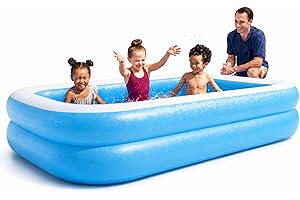 Bestway Deluxe Family Inflatable Paddling Pool, 778L Garden Pool | Extra-large 778L family pool, durable vinyl construction, 