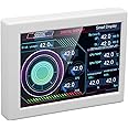 Bewinner Computer Temp Monitor, 3.5 Inch PC Temperature Display, Stepless Dimming Rotating PC Sensor Panel, PC CPU Data Monitor for Desktop Chassis, USB C Rechargeable (White)