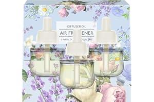 LASENTEUR Plug in Air Freshener Refills, Plug in Diffuser Air Freshener Refills, Suitable for Air Wick, Plug in Air Freshener Oil, Home Fragrance with 3 Scents, Lavender, Linen, Vanilla(Total 88.7ml)