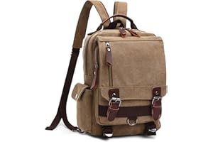 VARLIVOO Retrò Sling Bag Uomo Donne Zaino Monospalla Borse a Spalla Crossbody Bag Escursionismo Viaggio Pendolarismo Campeggio Ciclismo Alpinismo Scuola Tela Backpack Khaki B