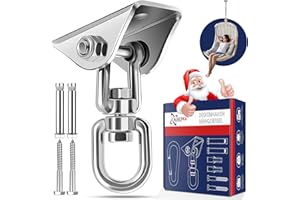 ALECPEA Ceiling Hook Hanging Chair, 360° Rotating Ceiling Hook, Heavy Duty Load Capacity up to 300 kg, Wooden Blanket/Concrete Ceiling Suitable - Hanging Chair, Hammock, Punch Bag, Yoga Towel