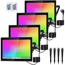 Projecteur LED RGB Exterieur 100W Couleur Spot LED Couleur de Jardin