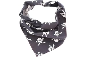 Pet Pooch Boutique Skulls Bandana for Dog, Medium/Large, Black
