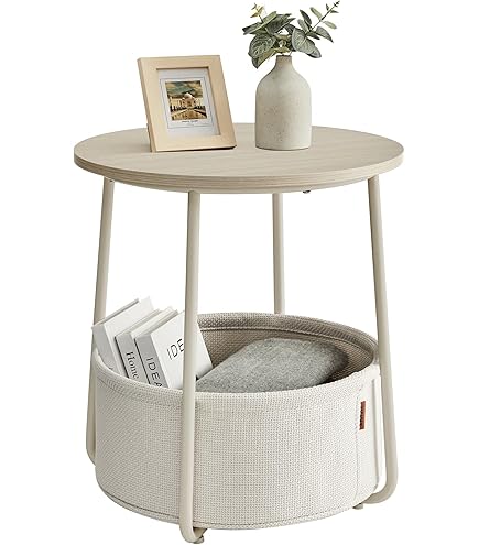 Homidea Zuba 3er-Set Beistelltische Rund - Platzsparende Couchtische Ø40cm In Beige