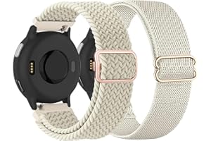TUCOMO Dehnbares Nylon Armband Kompatibel mit Garmin Vivoactive 6/Vivoactive 5 / Vivoactive 3, 20mm Geflochtenes Loop Elastische Ersatzband für Garmin Venu Sq/Venu Sq 2/Venu 2 Plus/Venu Herren Damen