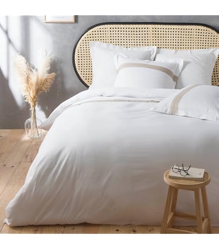 Set Biancheria Da Letto 3 Pezzi Douceur D'intérieur Noémie – 260x240 Cm, 100% Cotone, Finitura Lino, 57 Fili