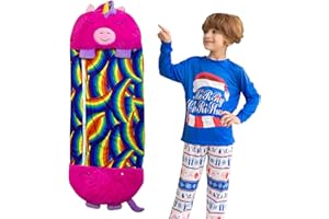UIHECTA Saco de Dormir Infantil con Almohada 2 en 1 Plegable al Estilo Animal, Saco de Dormir para niños, Saco de Dormir con Almohada para niños, niñas y niños pequeños de Camping
