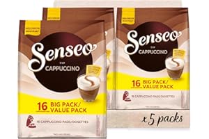 ‎SENSEO Senseo Pads Cappuccino, Vorratspackung, 5 x 16 Getränke, 80 Kaffeepads