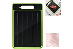 LIAMEPH 4-in-1 Thawing Plate Defrosting Board Defrosting Tray Thawing Board Defrosting Chopping Board Defrost Board 8.27x12.24 Inch Double-Sided with Knife Sharpener Area Can Quickly Defrost Meat and Food