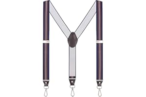 Ausukler Bretelle da uomo extra forti 3,5 cm di larghezza con ganci girevoli e cinghie elastiche Y-back per jeans