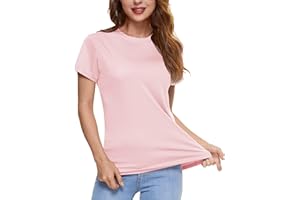 KEFITEVD T-Shirt à Séchage Rapide pour Femme avec Col Rond et Manches Courtes