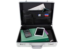 AR BRAND EST. 2021 Aluminium Briefcase Business Office Travel Work Laptop Attaché Bag (Silver)