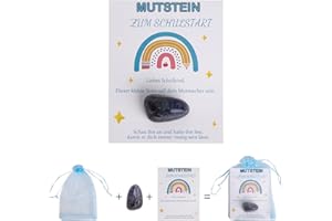 KAEMPE Mutstein für Kinder Einschulung, Glücksbringer Schulanfang, Schultüte Füllung, Schulanfang Geschenk für Jungen, Glückssteine Einschulungsgeschenke, Schultüten Inhalt, Deko Schulstart Geschenk (Blau)