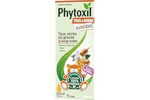 PHYTOXIL JUNIOR - Sirop 100ml - Dispositif médical - Calme la toux sèche et grasse - Apaise la gorge irritée - Arômes naturels fraise & framboise - Lierre Mauve blanche Miel - Enfants de plus de 2 ans