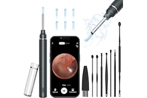 LMECHN Ear Wax Removal Kit 1920P HD Digital Ear Camera Cleaner 3mm Visual Endoscope Otoscope with 6 LED Lights Portable Microscope Cleaning Kit for Kids Students Adults (Grey)