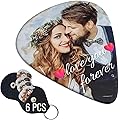 OMNRELM Médiators Personnalisés avec Photo et Texte, Lot de 6 Plectres Personnalisables pour Guitare Électrique Basse Accessoires de Ukulélé, Cadeau pour Homme Femme Couple ou Animaux (Photo)