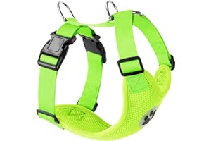 SlowTon Arnés para automóvil,(Sin cinturón de Seguridad) Arnés de Chaleco para Mascotas para Perros Seguridad en el Coche Cuello Ajustable y Correa para el Pecho