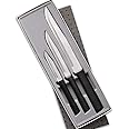 Rada Cutlery Housewarming Knife Gift Set – 3 Piece Stainless Steel Knives With Black Resin Stainless Steel Handles Made in the USA