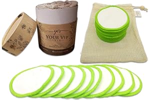 YOUR VIP SKIN® - 20 Dischetti Struccanti Lavabili - 20 Dischetti Struccanti Lavabili in Bambù - Morbidi Dischetti Struccanti Riutilizzabili in Bambù - cotone organico di bambù - Cuscinetti Struccare