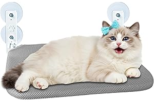 LETUXAAMZ Hamac pour Chat sans Fil, Chats Places de Fenêtre Chats, Respirant Surveiller, Prendre Bains Soleil Et Grimper, avec Ventouses Puissantes, Tissu Lavable, Hamac pour Chat,Supporte Jusqu'à 15kg Maximum