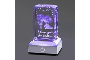 ‎YANFEYHA YANFEYHA 3D Sweetheart Kristall Multicolor Nachtlicht,Ich liebe dich Deko Lampe,Perfekte Valentinstag Geschenkideen für Mein Freundin Ehefrau Mama,Weihnachtstag Jubiläum Geburtstagsgeschenke für sie