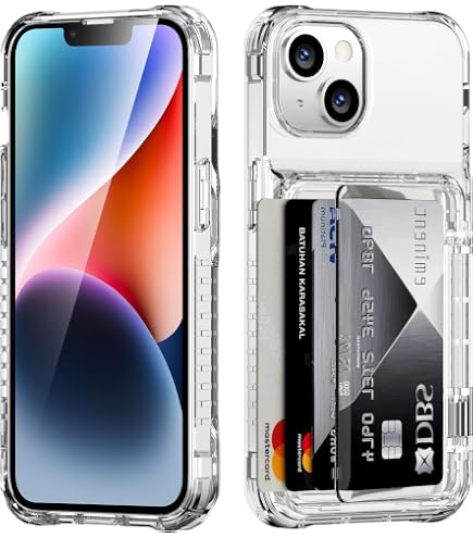 ACANDYA for iPhone 14 Case Wallet for iPhone 13 Case Clear with