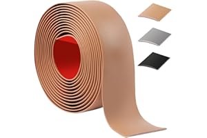 ZTOWOTO 400cm Barre De Seuil Adhesive，Flexible Seuil De Porte Adhesif PVC,Barres De Transition De Seuil Pour La Cuisine/Salon,Profil De Transition Pour Joindre Les Joints De Sol/Carrelage/Laminé（5cm，Brun）