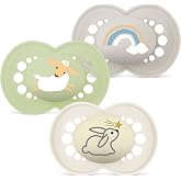 MAM Original Pacifier for Babies +6 Months, Neutral Matt, 3 Units | Day and Night with Symmetrical, Flat and Flexible Skin So