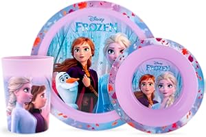 Lulabi Frozen Set 3 Pezzi Bimbo, Polipropilene, Lilla, Decorato